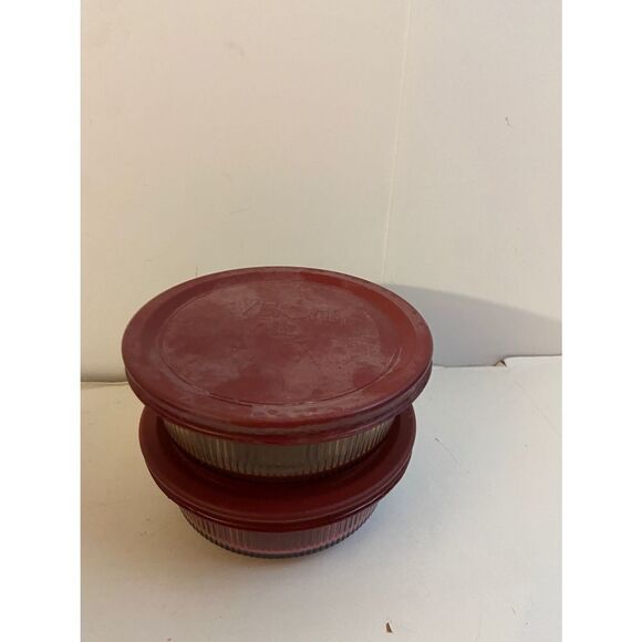 2 Vision Corningware bowls lid amber cranberry - Picture 6 of 6